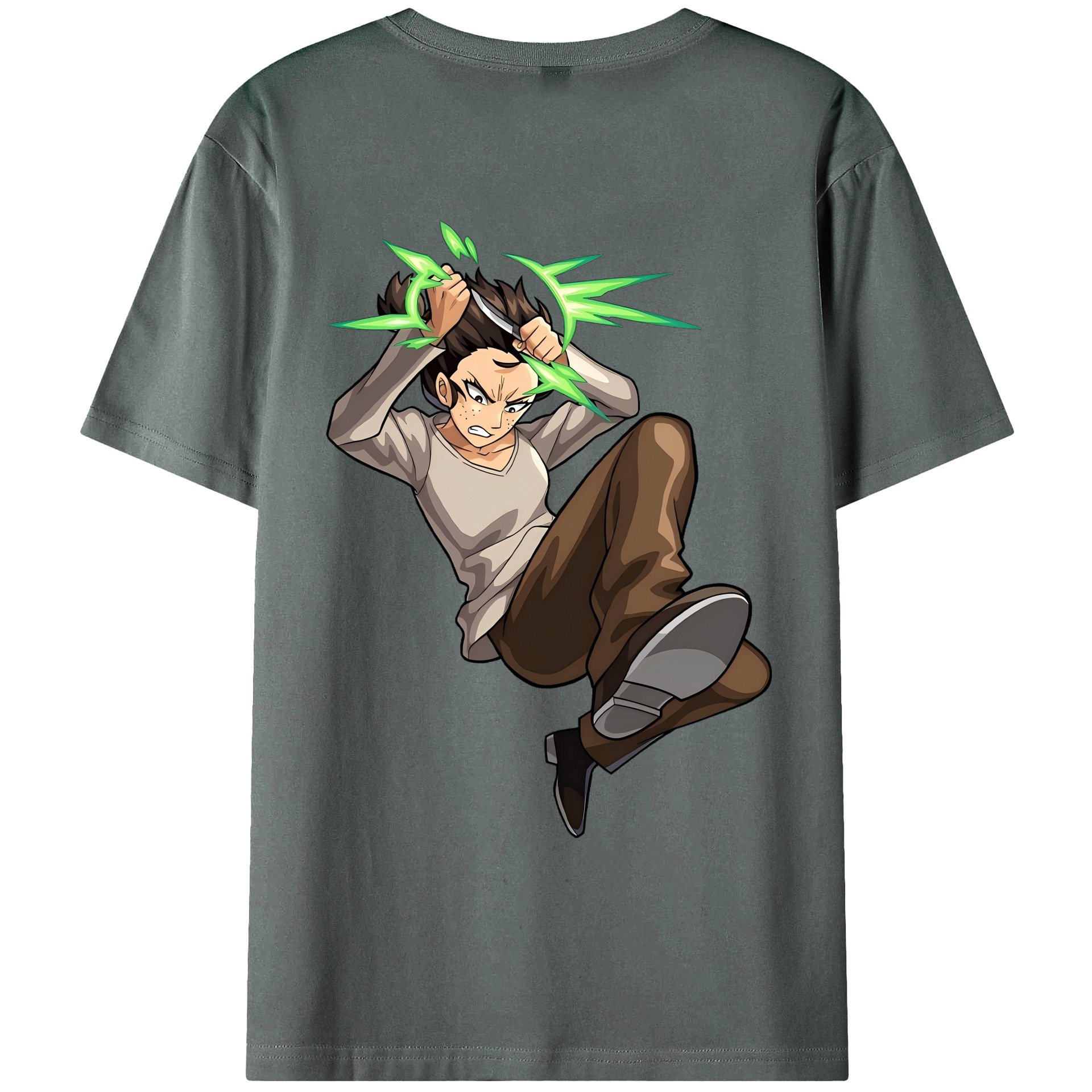（画像用） 進撃の巨人 Attack on Titan 綿100％ メンズ半袖Tシャツ（バックプリント） 通気性